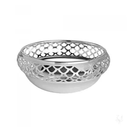 Zdjęcie Piękna okrągła ażurowa miska platerowana srebrem - Zaramella Argenti