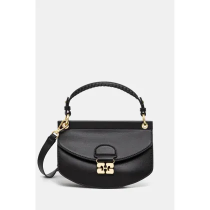 Zdjęcie GANNI torebka skórzana Apo-G Bag Mini Top Handle kolor czarny A6349