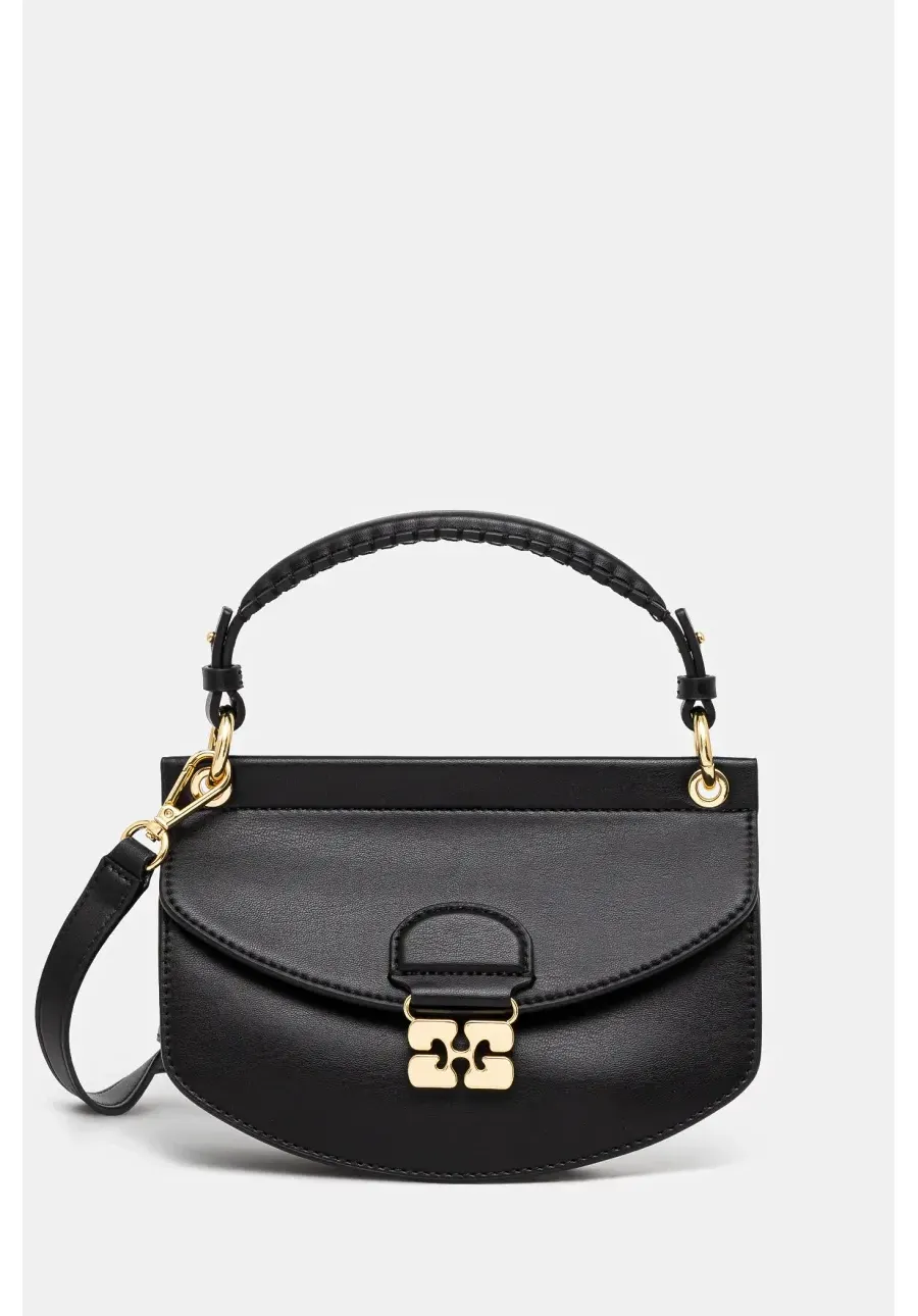 obrazek 1 GANNI torebka skórzana Apo-G Bag Mini Top Handle kolor czarny A6349