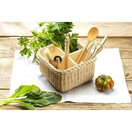 Zdjęcie Kosz na sztućce z naturalnej wikliny