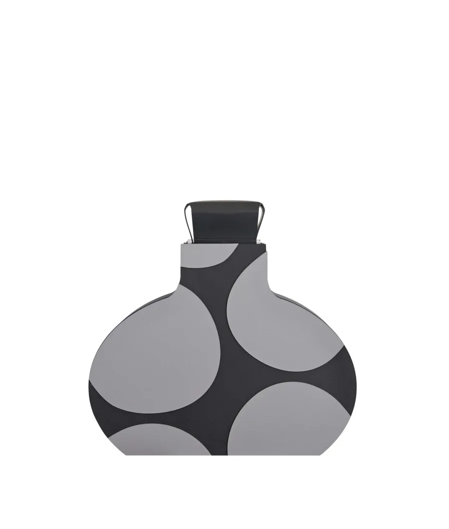 obrazek 1 Stylowy skórzany wazon Otto 9x37xH38 cm w kolorze czarno-szarym