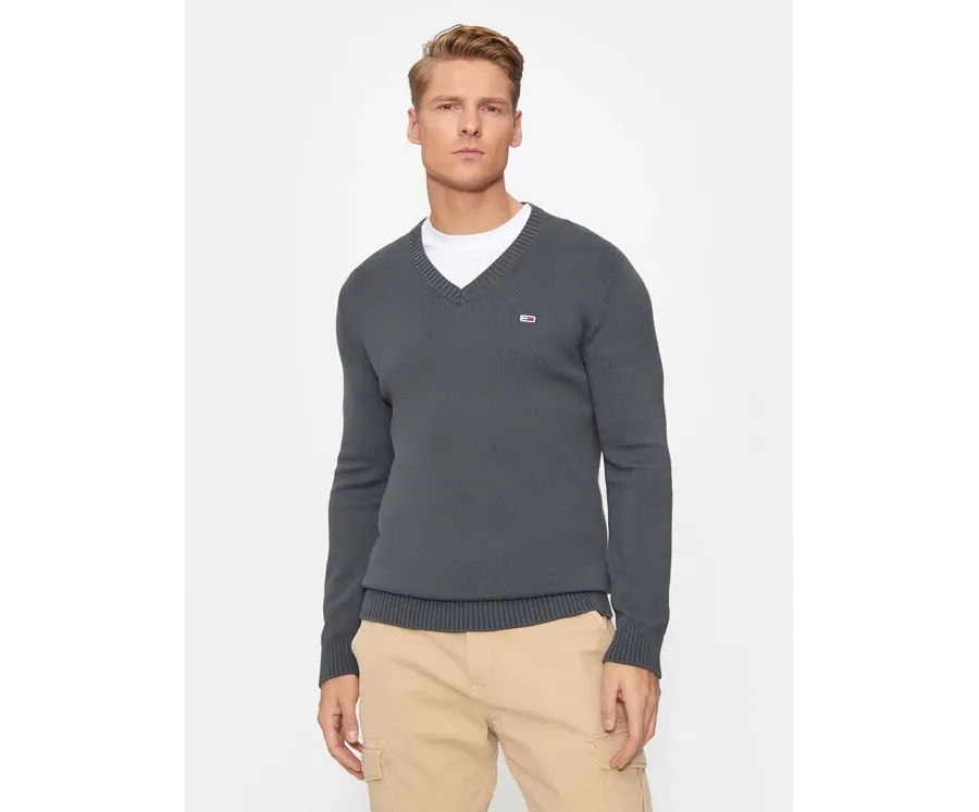 obrazek 1 Tommy Jeans Sweter Essential DM0DM19429 Szary Slim Fit