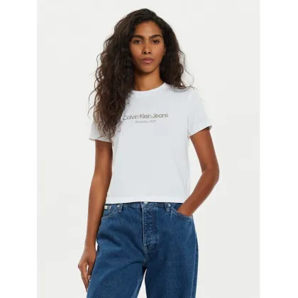 Zdjęcie Calvin Klein Jeans T-Shirt Institutional J20J224914 Biały Regular Fit