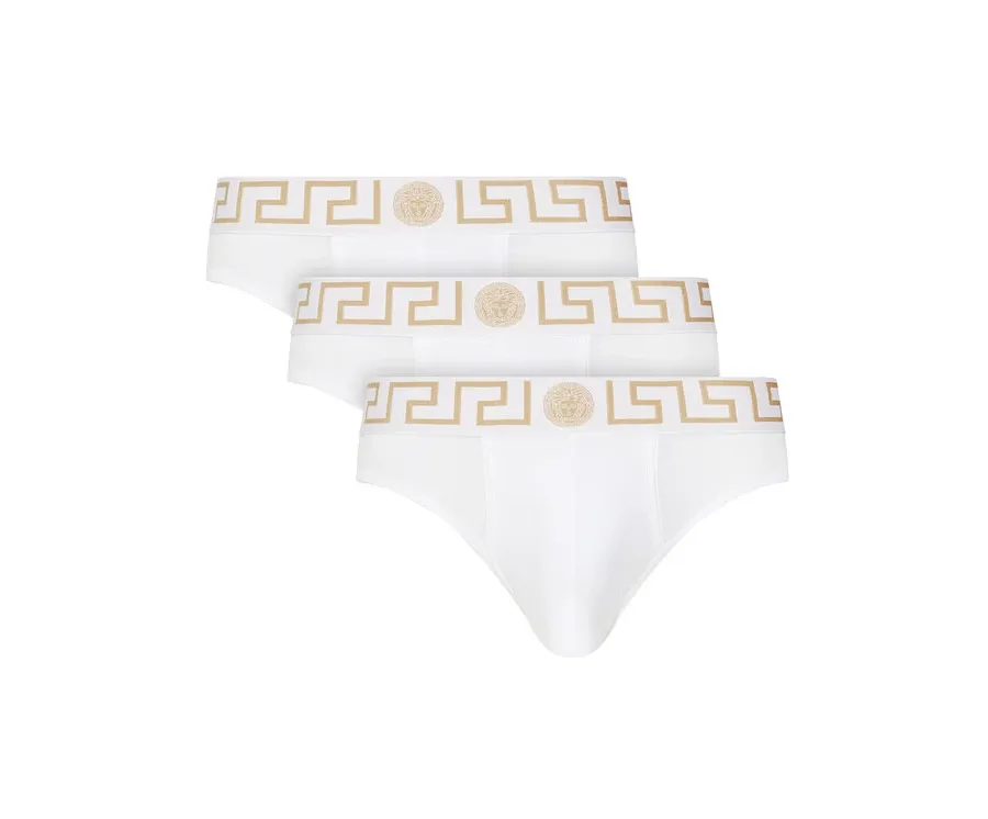 obrazek 1 Versace Komplet 3 par slipów AU10327 Biały