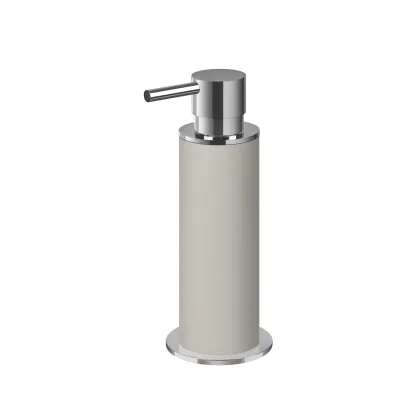 Picture Exclusive chrome dispenser Ø7xH19 cm with beige-gray finish
