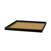 Picture Elegant leather tray, size 25x25xH3 cm, mustard color