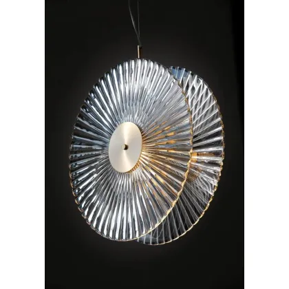 Zdjęcie Stylowy żyrandol z podwójną kryształową tarczą „Visu cut” – Il Paralume Marina