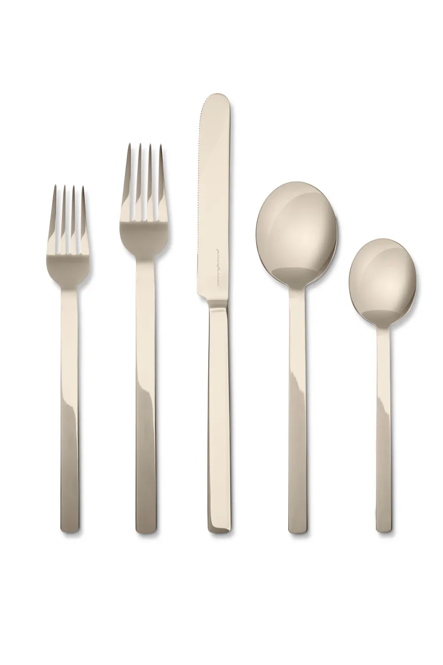 obrazek 3 Designerski włoski 5-elementowy zestaw sztućców Stile Champagne