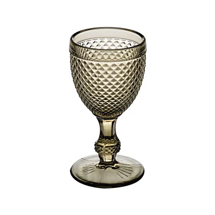 Zdjęcie Zestaw czterech brązowych kielichów do czerwonego wina z reliefowym zdobieniem - Vista Alegre