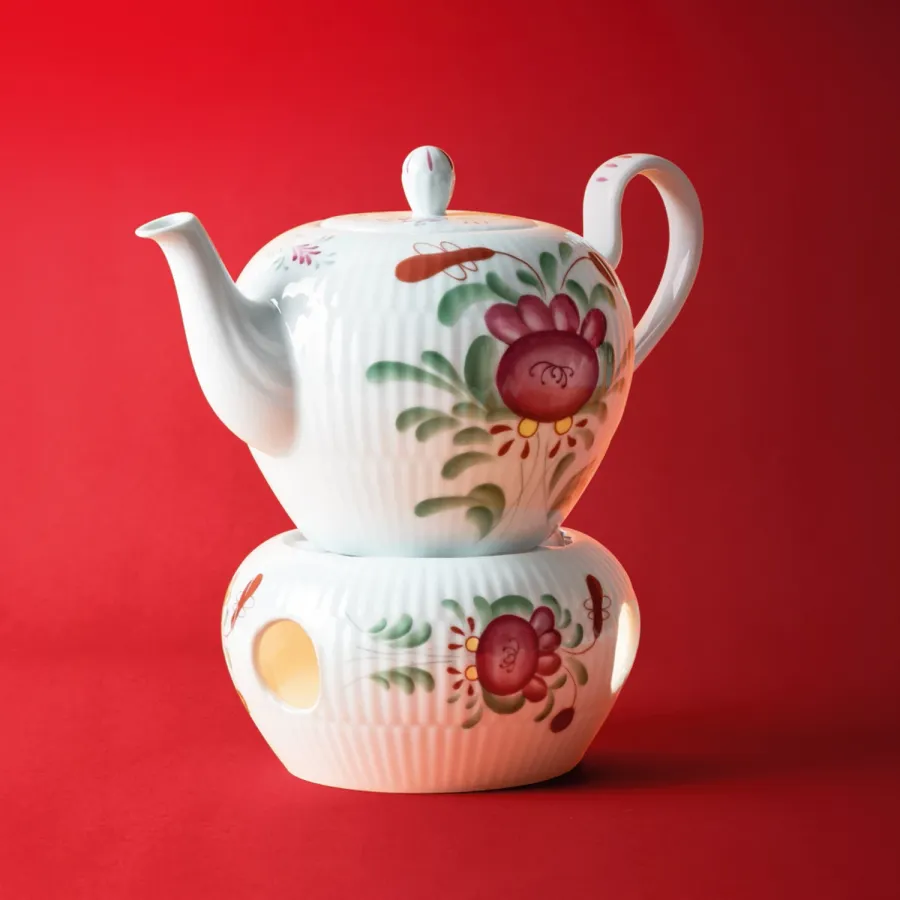 obrazek 4 Porcelanowy podgrzewacz z Niemiec zdobiony motywem róży - Tettau