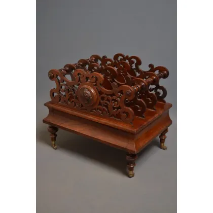 Zdjęcie Znakomity, wiktoriański, mahoniowy stojak na czasopisma - antyk