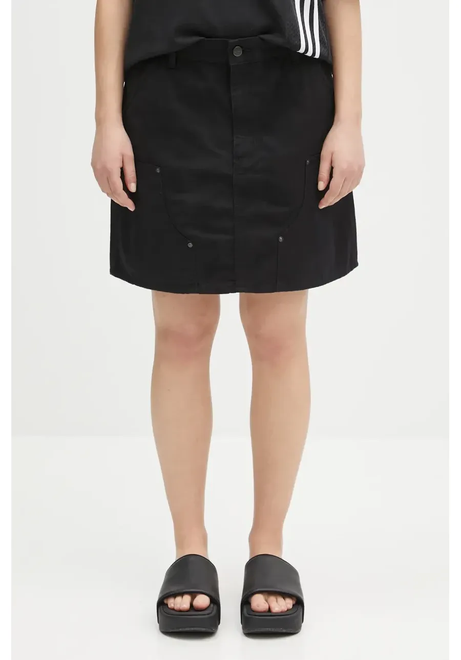 obrazek 1 Carhartt WIP spódnica jeansowa Maeve Double Knee Skirt kolor czarny mini prosta I034836