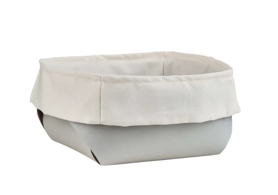 obrazek 1 Wyjątkowy koszyk na chleb Flora 20x20xH9 cm w kolorze perłowym