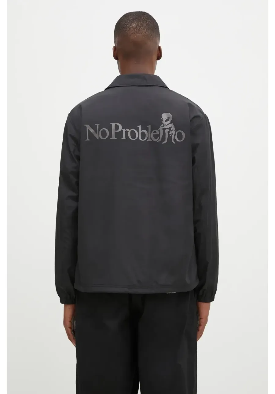 obrazek 1 No Problemo kurtka No Problemo Nylon Coach Jacket męska kolor czarny przejściowa NP70400.02
