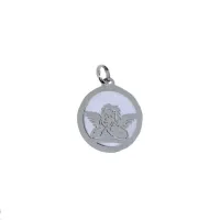 Zdjęcie Medalik aniołek z okrągłą masą perłową śr.17mm.