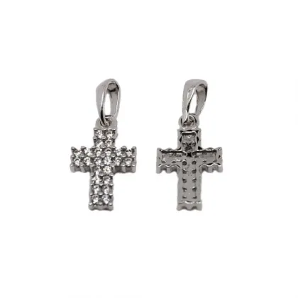 Zdjęcie Luksusowy włoski cyrkoniowy krzyż 13x8mm