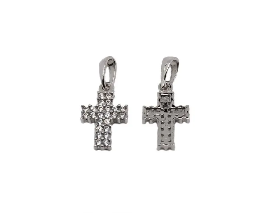 obrazek 1 Luksusowy włoski cyrkoniowy krzyż 13x8mm