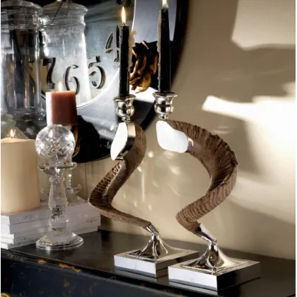 Picture A phenomenal pair of nickel-plated brass candlesticks