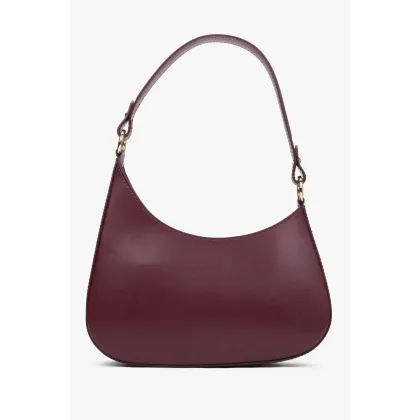 Zdjęcie Estro: Bordowa torebka damska typu shoulder bag z włoskiej skóry naturalnej Premium
