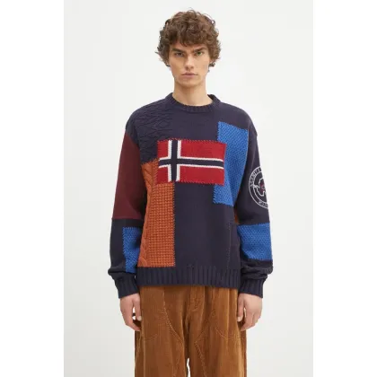 Zdjęcie Napapijri sweter wełniany Patchwork męski ciepły NP0A4IK8MP11