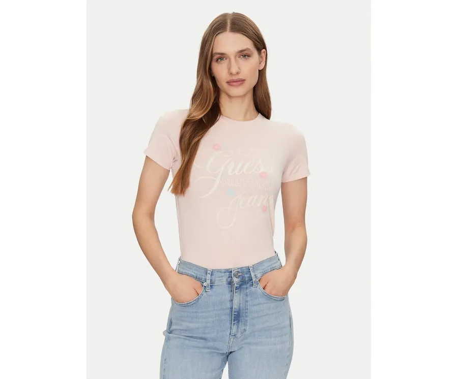 obrazek 1 Guess Jeans T-Shirt W5GI24 J1314 Beżowy Regular Fit