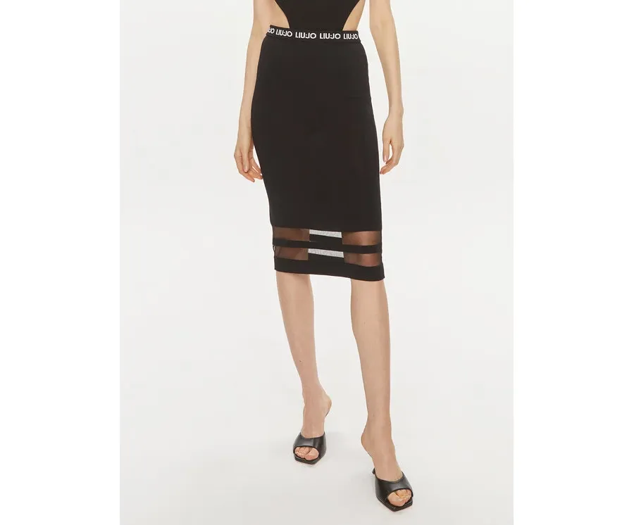 obrazek 1 Liu Jo Spódnica ołówkowa Ecs Gonna Maglia Lon TA4224 MS36L Czarny Slim Fit