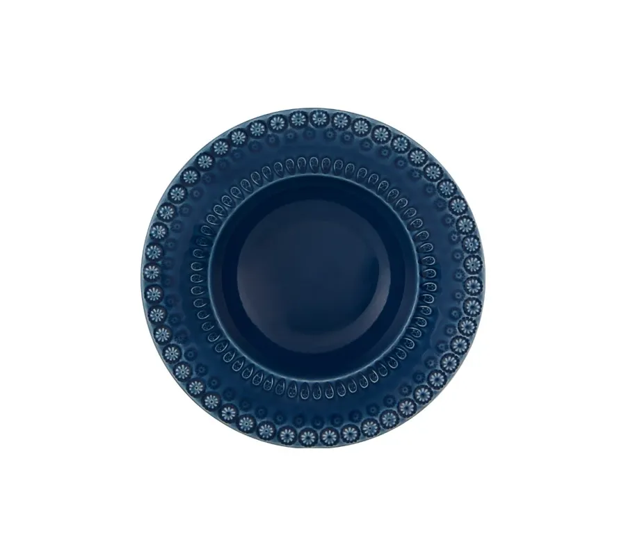 obrazek 1 Niebieski głęboki talerz ceramiczny do zupy - Bordallo Pinheiro