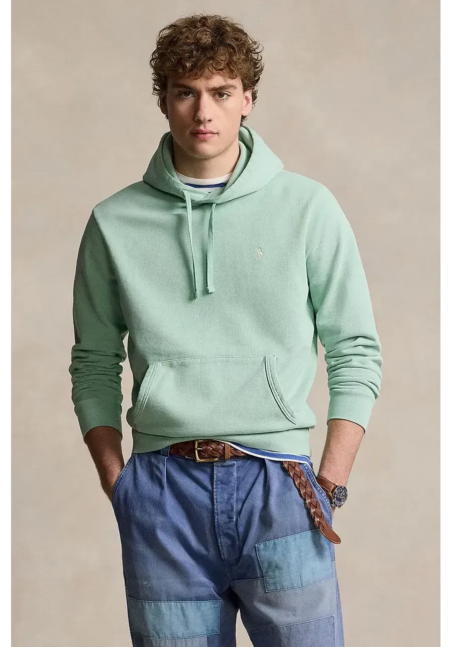 obrazek 1 Polo Ralph Lauren bluza bawełniana męska kolor zielony z kapturem gładka 710916690