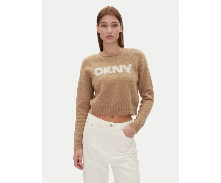 obrazek 1 DKNY Sweter DJ4R0424 Beżowy Regular Fit