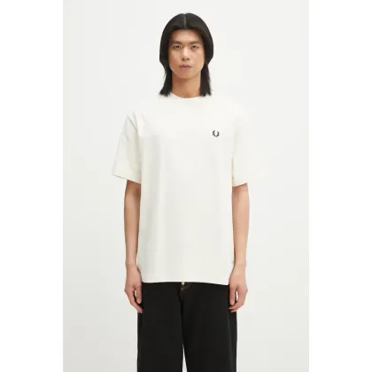 Zdjęcie Fred Perry t-shirt bawełniany męski kolor beżowy z aplikacją M9826.560