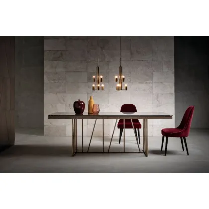 Zdjęcie Luksusowy, Wytrzymały, Oryginalny Stół z Marmurowym Blatem, mosiężnymi wykończeniami - Bamax