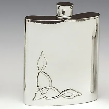 Picture Large Irish hip flask decorated with a pattern from the Book of Kells
