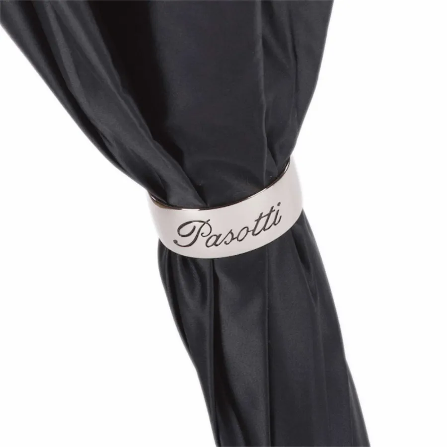 obrazek 6 Stylowy czarny parasol damski w stylu nowoczesnym z różową rączką - Pasotti