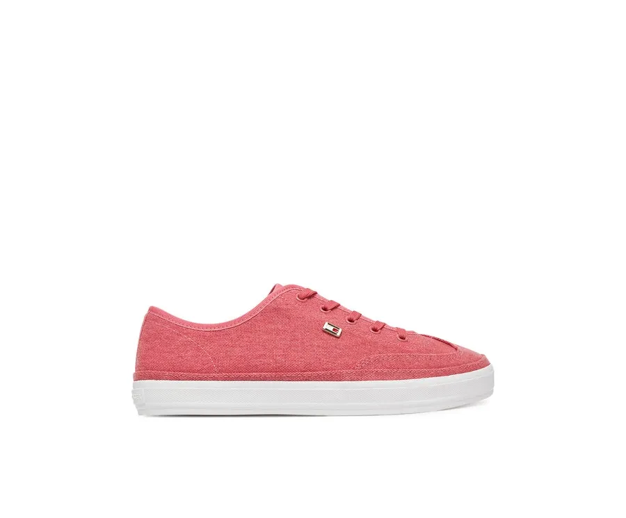 obrazek 1 Tommy Hilfiger Sneakersy Washed Canvas Vulc Sneaker FW0FW08894 Różowy