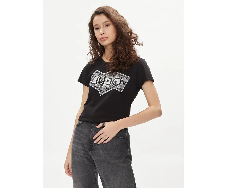 obrazek 1 Liu Jo T-Shirt MA4340 JS923 Czarny Regular Fit