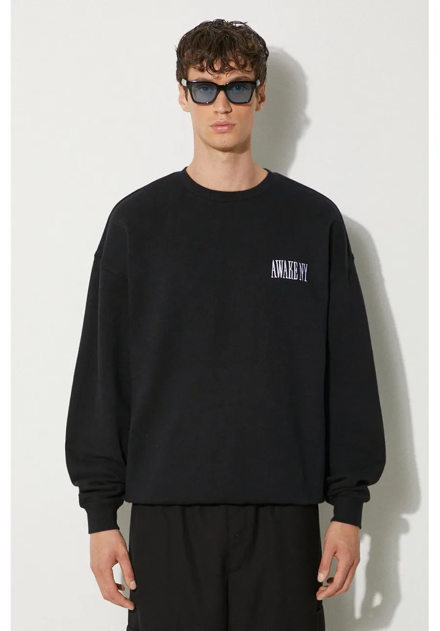 obrazek 1 Awake NY bluza bawełniana Awake Crewneck męska kolor czarny z aplikacją SP24-CN002