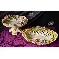 Picture A wonderful ceramic plate and bowl with floral decorations