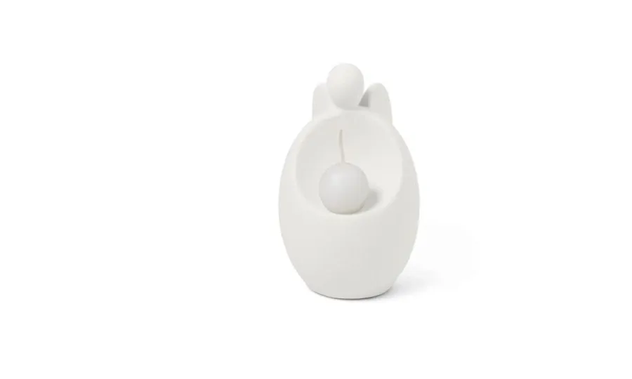 obrazek 1 Włoska ceramiczna figurka anioła ze świeczką