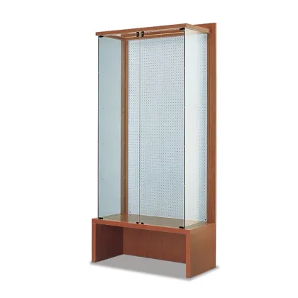Picture A high display case made of perforated sheet metal with a bench for the shop