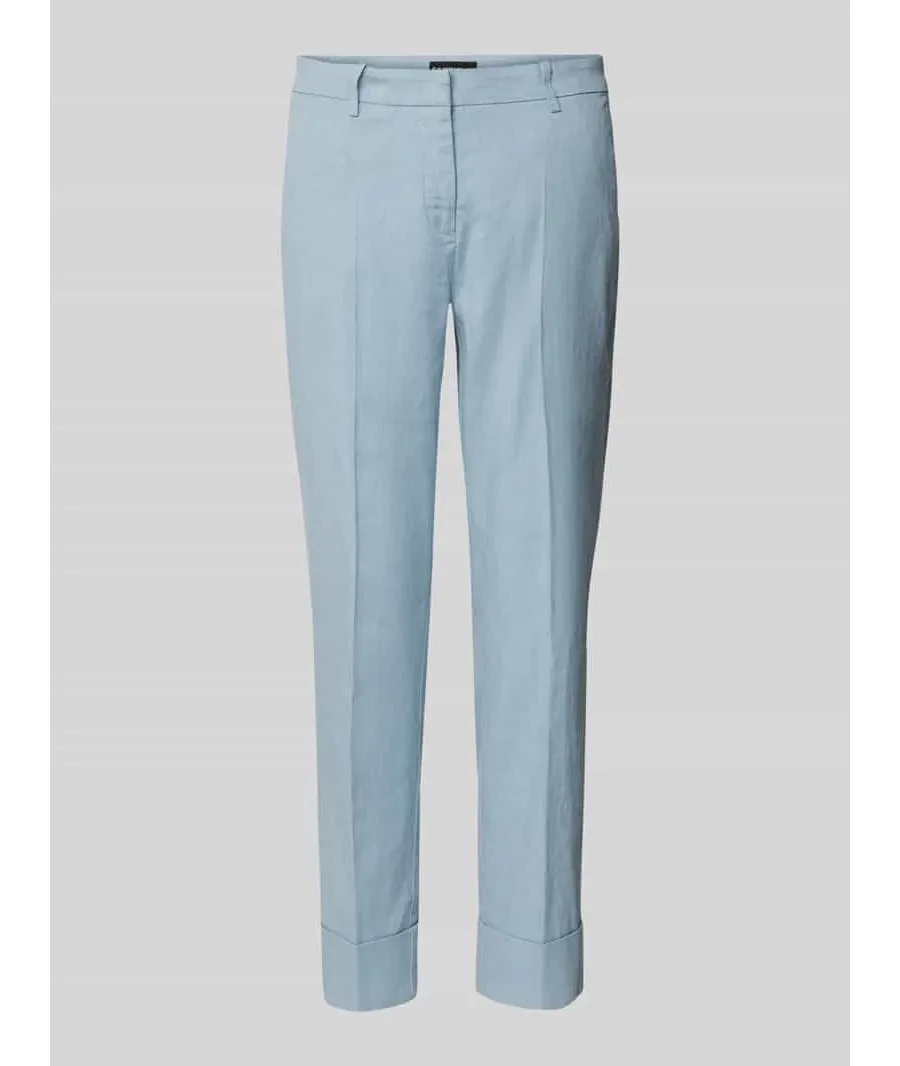 obrazek 1 Spodnie lniane o kroju regular fit ze szlufkami na pasek model ‘KRYSTAL’