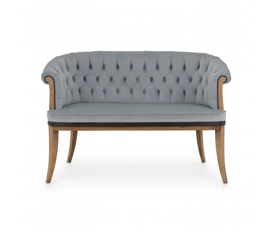 obrazek 3 Szara wygodna sofa 2-osobowa w stylu klasycznym - Sevensedie
