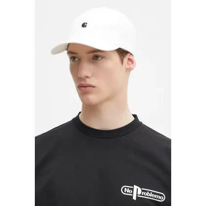 Zdjęcie Carhartt WIP czapka z daszkiem bawełniana Madison Logo Cap kolor biały z aplikacją I023750.00AXX