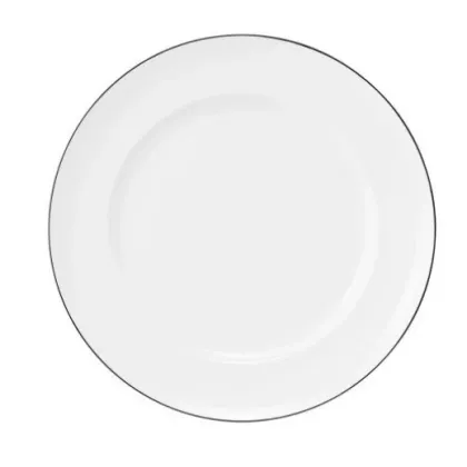 Zdjęcie Płaski okrągły 27-centymetrowy talerz z czarną obwódką w stylu klasycznym – Tettau