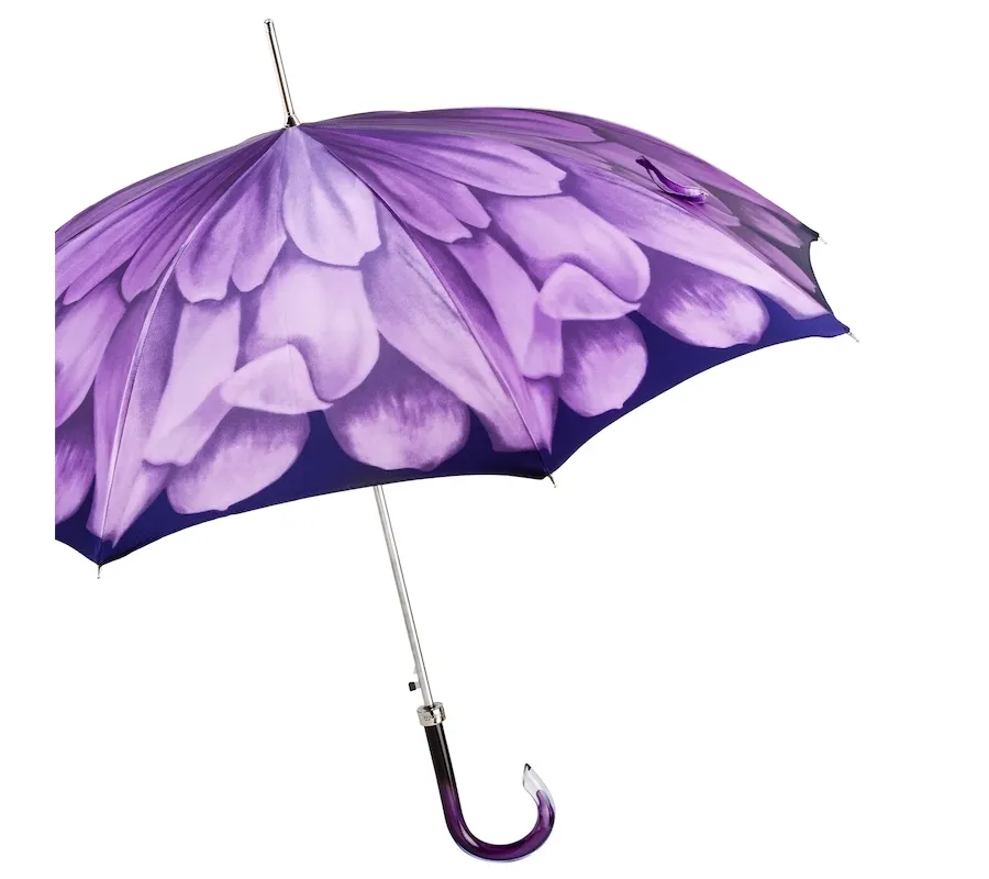 obrazek 7 Luksusowy fioletowy parasol damski zdobiony pięknym motywem kwiatowym - Pasotti
