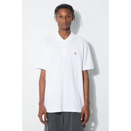 Zdjęcie Carhartt WIP polo bawełniane S/S Chase Pique Polo kolor biały gładki I023807-ICARUS/GOL