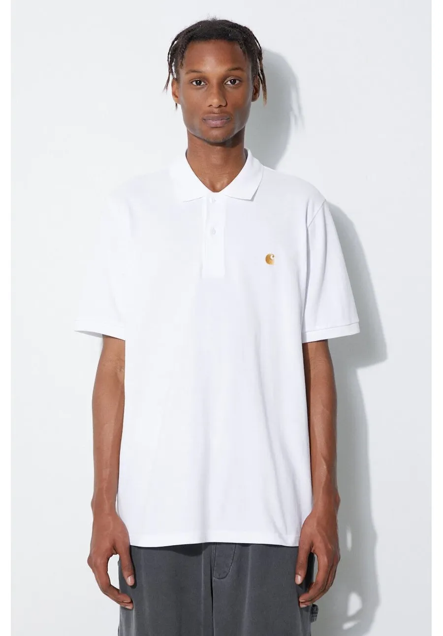 obrazek 1 Carhartt WIP polo bawełniane S/S Chase Pique Polo kolor biały gładki I023807-ICARUS/GOL