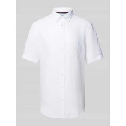 Zdjęcie Koszula lniana o kroju regular fit z kołnierzykiem typu button down