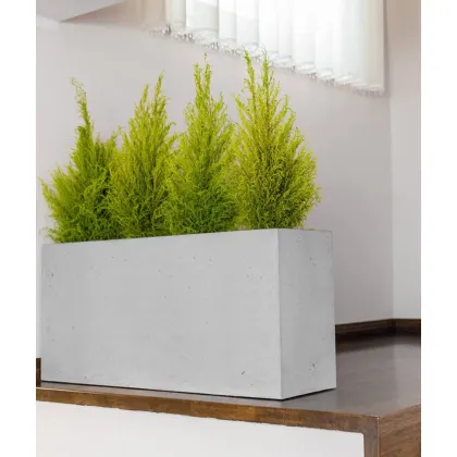 Zdjęcie 90x22x40 cm CT - Donica betonowa w kształcie prostokąta (szara)