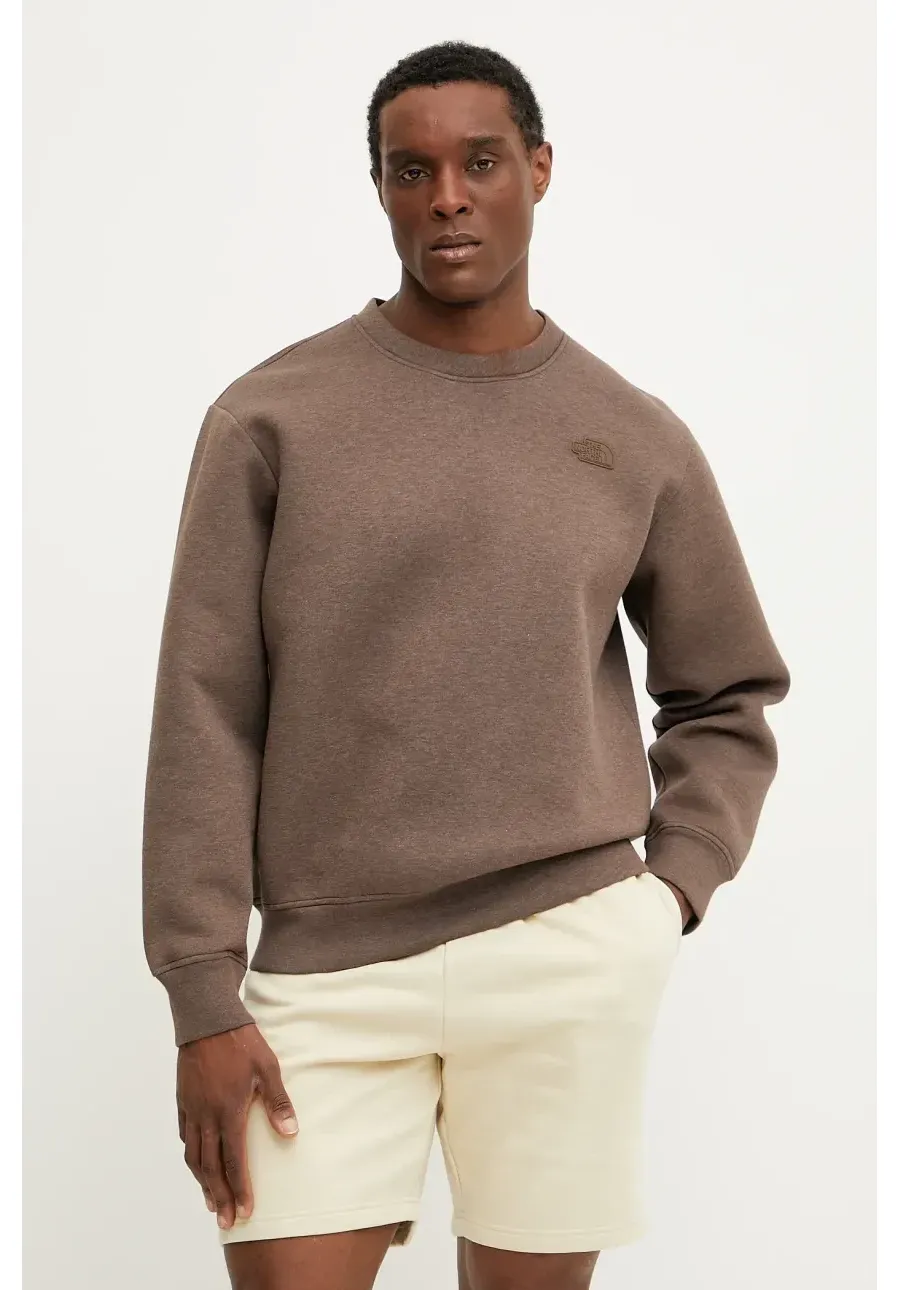 obrazek 1 The North Face bluza Crew Neck Sweatshirt męska kolor brązowy melanżowa NF0A8AMA2QI1
