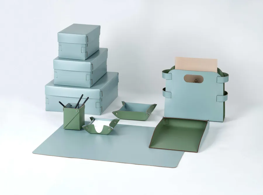 obrazek 3 Wyjątkowy pojemnik na karteczki 10х10хH4 cm w kolorze eukaliptusa